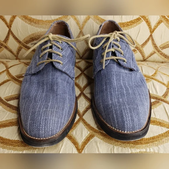 Stacy Adams Collection Men\'s Eli Denim Blue Textured Canvas Oxfords Size 11 Stacy Adams Men main image 2